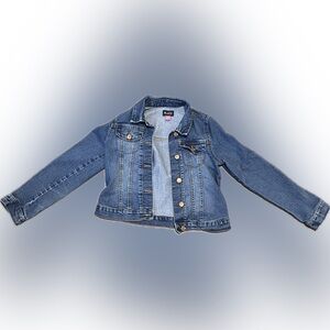 Girls the children’s place long sleeve blue Jean jacket size large 10/12
